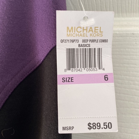 New black & deep purple skirt with elastic waist & zip back-smoke free home - Picture 2 of 3